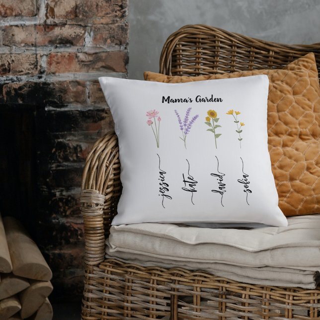 Mama's Garden Personalised Kids Nmae Mother's Day Cushion (Creator Uploaded)