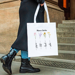 Mama's Garden Personalized Kids Nmae Mother's Day Tote Bag