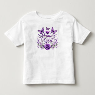 Mama's Girl Butterfly Watercolor Floral Design Toddler T-Shirt
