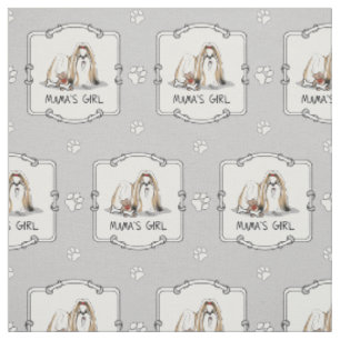 Mama's Girl Shih Tzu (tan white) Dog Mum Cute Fabric