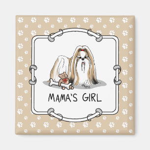 Mama's Girl Shih Tzu (tan white) Dog Mum Cute Magnet