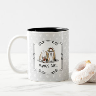 Mama's Girl Shih Tzu (tan white) Dog Mum Cute Two-Tone Coffee Mug