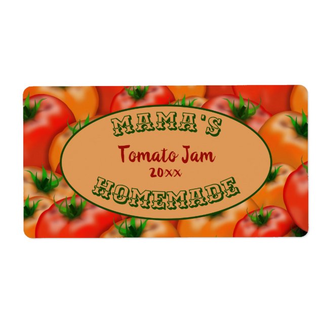 Mama's Homemade Tomato Jam Canning Sticker Label (Front)