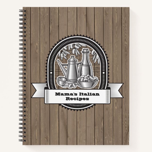 Mama's Italian Recipe Book with Olives (Front)