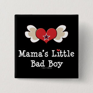 Mama's Little Bad Boy Funny Kids Button