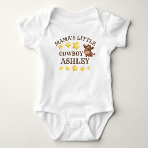 Mama's little cowboy personalised babys name baby bodysuit