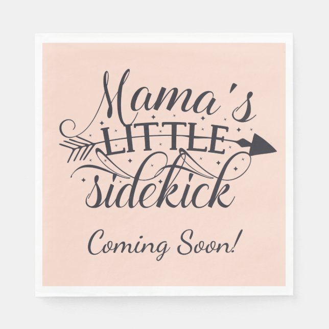 Mamas Little Sidekick Baby Shower  Napkins (Front)