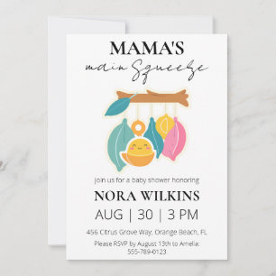 Mama's main squeeze citrus baby shower invitation