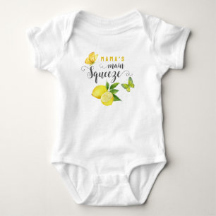 Mama's Main Squeeze Cute Lemon Butterfly Baby Bodysuit