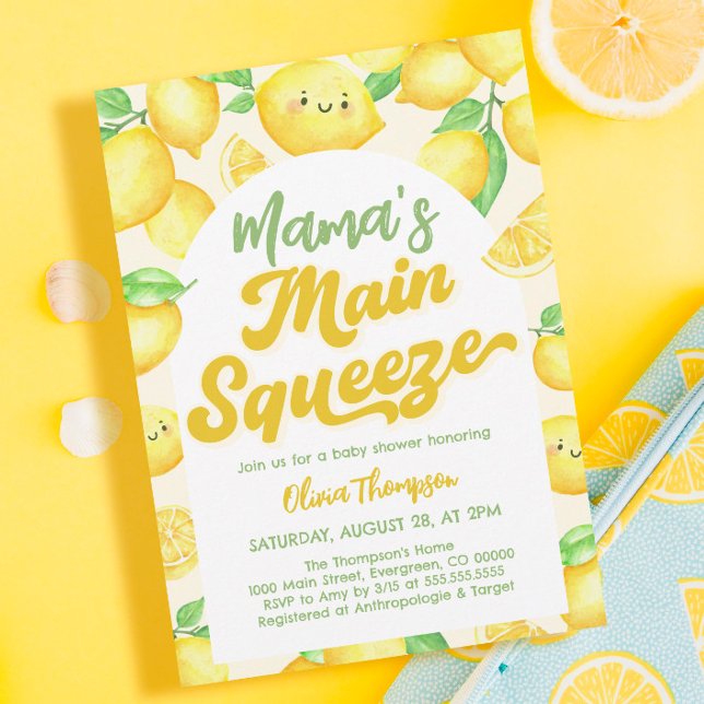 Mama's Main Squeeze Lemon Baby Shower Invitation (Creator Uploaded)