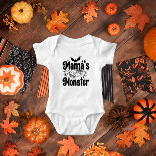 Mama's Monster, Matching Family Design Halloween Baby Bodysuit