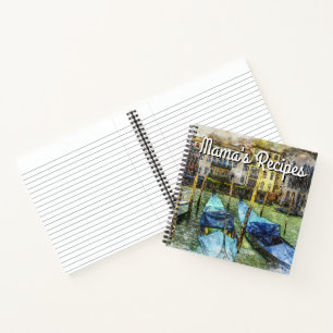 Mama's Recipes with Italian Gondola Notebook