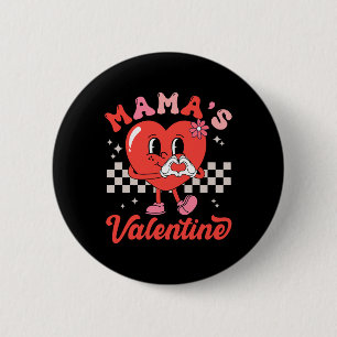 Mama's Valentine Happy Valentines Day Boy Girl Kid 6 Cm Round Badge