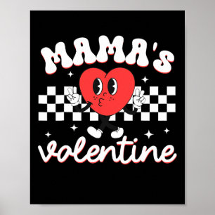 Mama's Valentine Heart Funny Valentines Day Boys K Poster