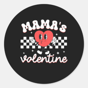 Mama's Valentine Kid Heart Toddler Funny Valentine Classic Round Sticker