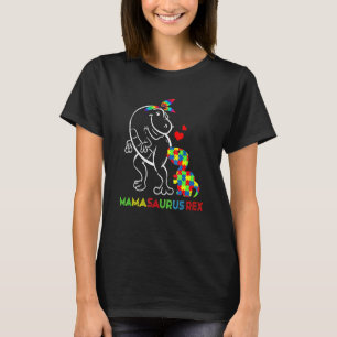Mamasaurus Autism Awareness Day Dinosaur Mama Moth T-Shirt