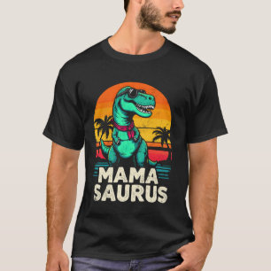 Mamasaurus Cool Dinosaur Mum Retro Sunset T-Shirt