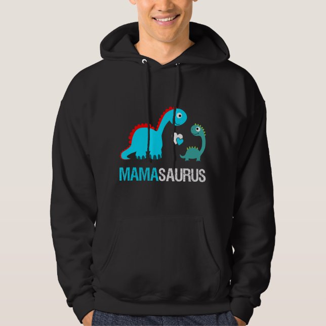 Mamasaurus Dinosaur For Mum, Daughter Mother's Day Hoodie (Front)