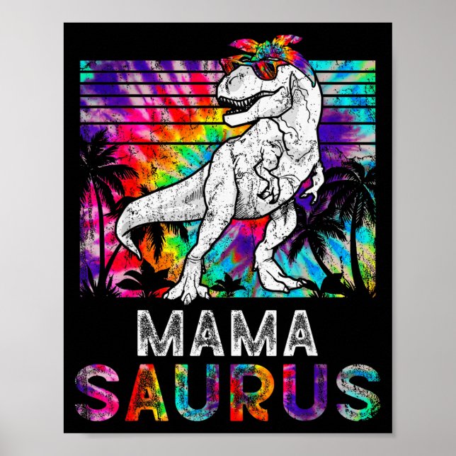 Mamasaurus Dinosaur Mama Saurus Family Matching Ti Poster (Front)