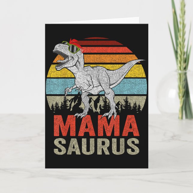 Mamasaurus Dinosaur Mama Saurus T Rex Funny Family Card (Front)