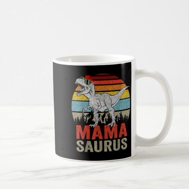 Mamasaurus Dinosaur Mama Saurus T Rex Funny Family Coffee Mug (Right)