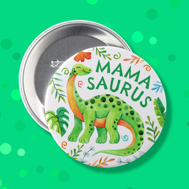 Mamasaurus Dinosaur Mum of the Birthday Boy 7.5 Cm Round Badge (Mamasaurus Dinosaur Mom of the Birthday Boy Button)