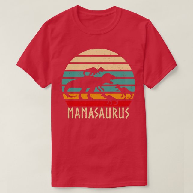 Mamasaurus Funny Mothers Day Dinosaur Mum T-Shirt (Design Front)