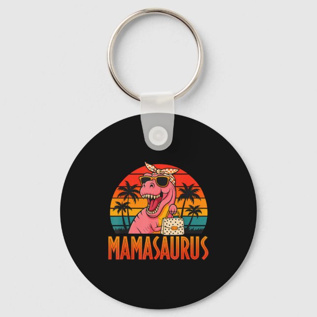 Mamasaurus funny t rex dinosaur mother's day  key ring (Front)