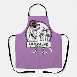 Mamasaurus Mum T rex Dino Funny Custom Name Apron