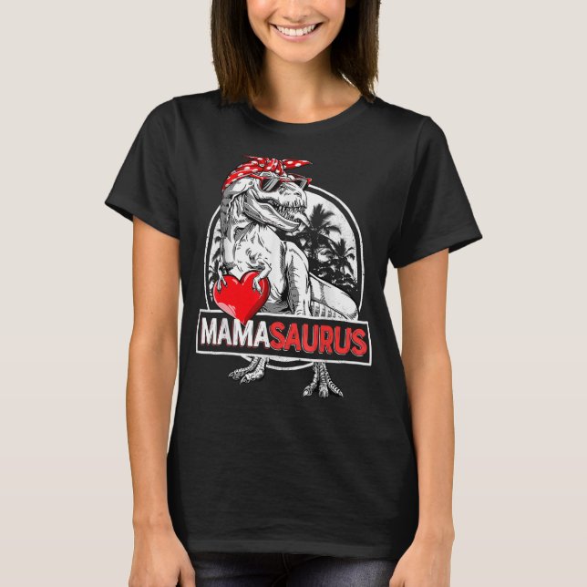 Mamasaurus rex Dinosaur Heart Mama Saurus Valentin T-Shirt (Front)