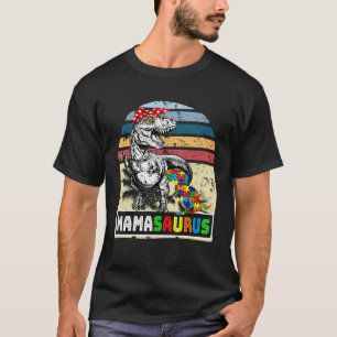 Mamasaurus rex Dinosaur Mama Saurus Autism Awarene T-Shirt
