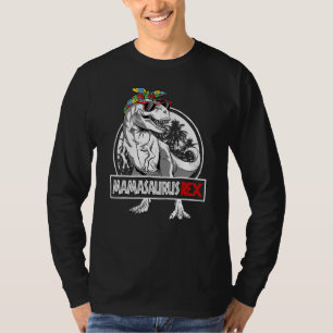 Mamasaurus Rex Dinosaur Mama Saurus Autism Awarene T-Shirt