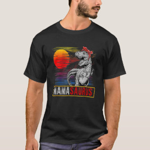 Mamasaurus Rex Dinosaur Retro Sunset Mother's Day T-Shirt