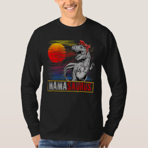 Mamasaurus Rex Dinosaur Retro Sunset Mother's Day T-Shirt