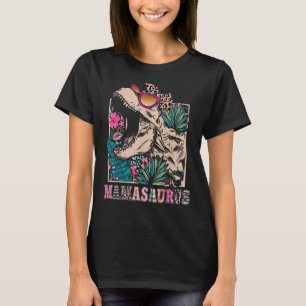 Mamasaurus Rex Mum Dinosaur Leopard Flower Rex Mam T-Shirt