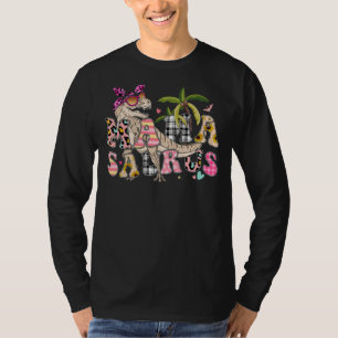 Mamasaurus Rex Mum Dinosaur Leopard Flower Rex Mam T-Shirt