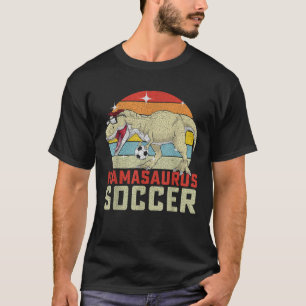 Mamasaurus Soccer T Rex Dinosaur Mum Saurus Family T-Shirt