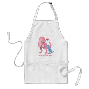 MamaSaurus T-Rex and Baby Boy Dinosaurs Standard Apron