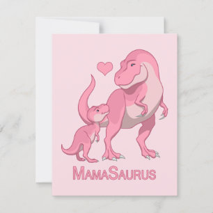 MamaSaurus T-Rex and Baby Girl Dinosaurs Announcement