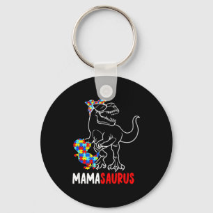Mamasaurus T Rex Dinosaur Autism Awareness Mama Sa Key Ring