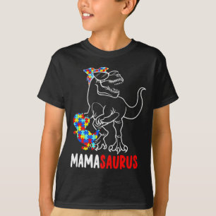 Mamasaurus T Rex Dinosaur Autism Awareness Mama Sa T-Shirt