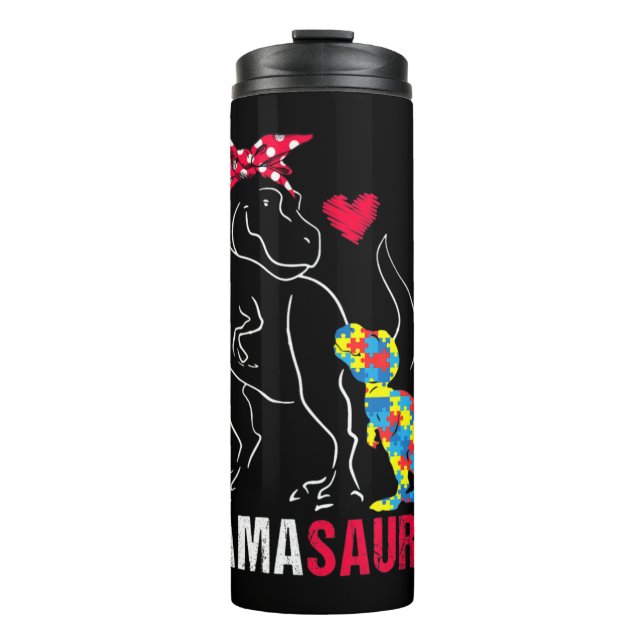 Mamasaurus T rex Dinosaur Clothing Gifts. Funny ma Thermal Tumbler (Front)