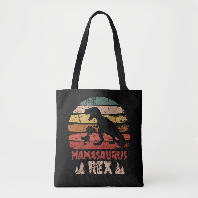Mamasaurus T rex Dinosaur Funny Mama Saurus Tote Bag (Front)