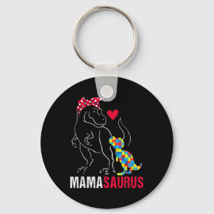 Mamasaurus T Rex Dinosaur Mama Saurus Autism Aware Key Ring