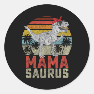 Mamasaurus T Rex Dinosaur Mama Saurus Family Match Classic Round Sticker