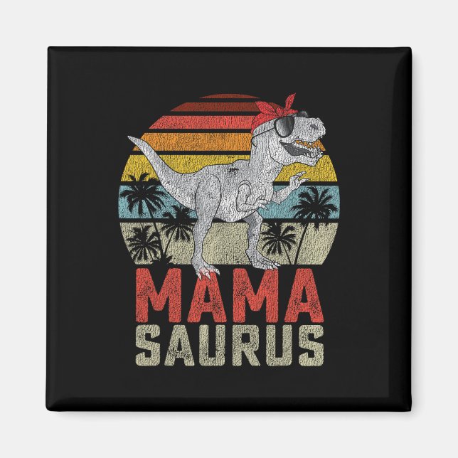 Mamasaurus T Rex Dinosaur Mama Saurus Family Match Magnet (Front)