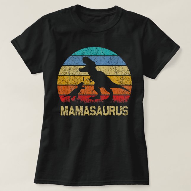 MamaSaurus T Rex Dinosaur Mama Saurus Family T-Shirt (Design Front)