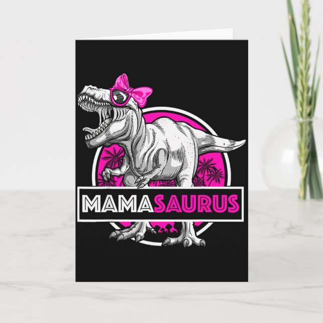 Mamasaurus T-rex Matching Funny Mother Saurus Dino Card (Front)
