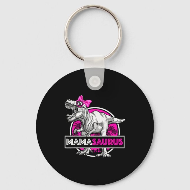 Mamasaurus T-rex Matching Funny Mother Saurus Dino Key Ring (Front)
