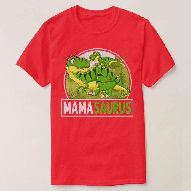 Mamasaurus Trex Dinosaur MamaSaurus Family T-Shirt (Design Front)